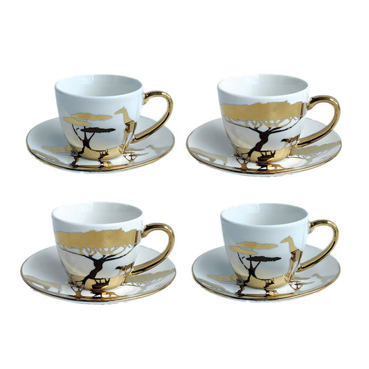 Dorée Savanne Kaffekoppar och Fat - Parti om 4