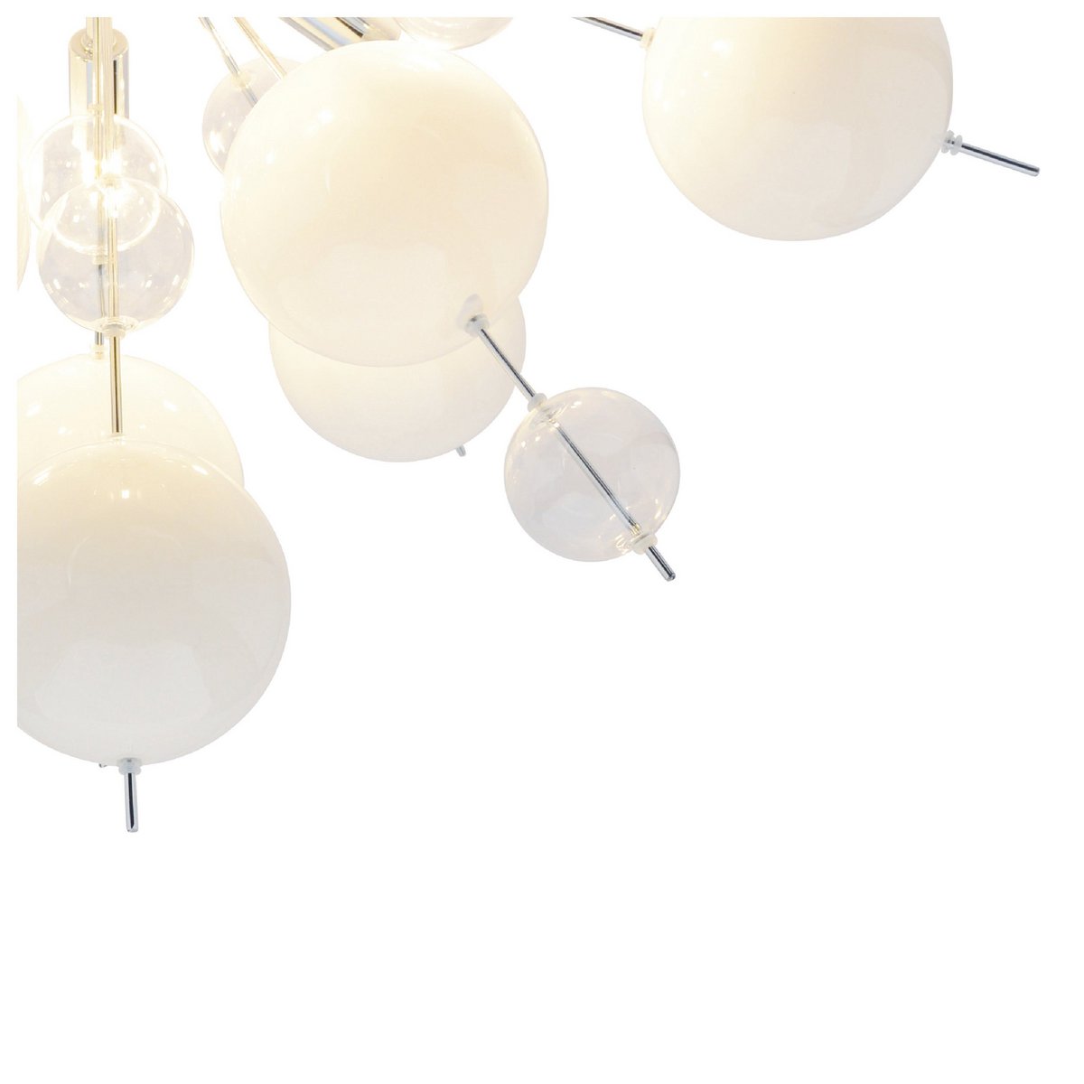 Ceiling lamp "explosion" white made of metal and glass, G9 versions, ceiling lamp for dining room, living room, hallway or office, Ø57 cm