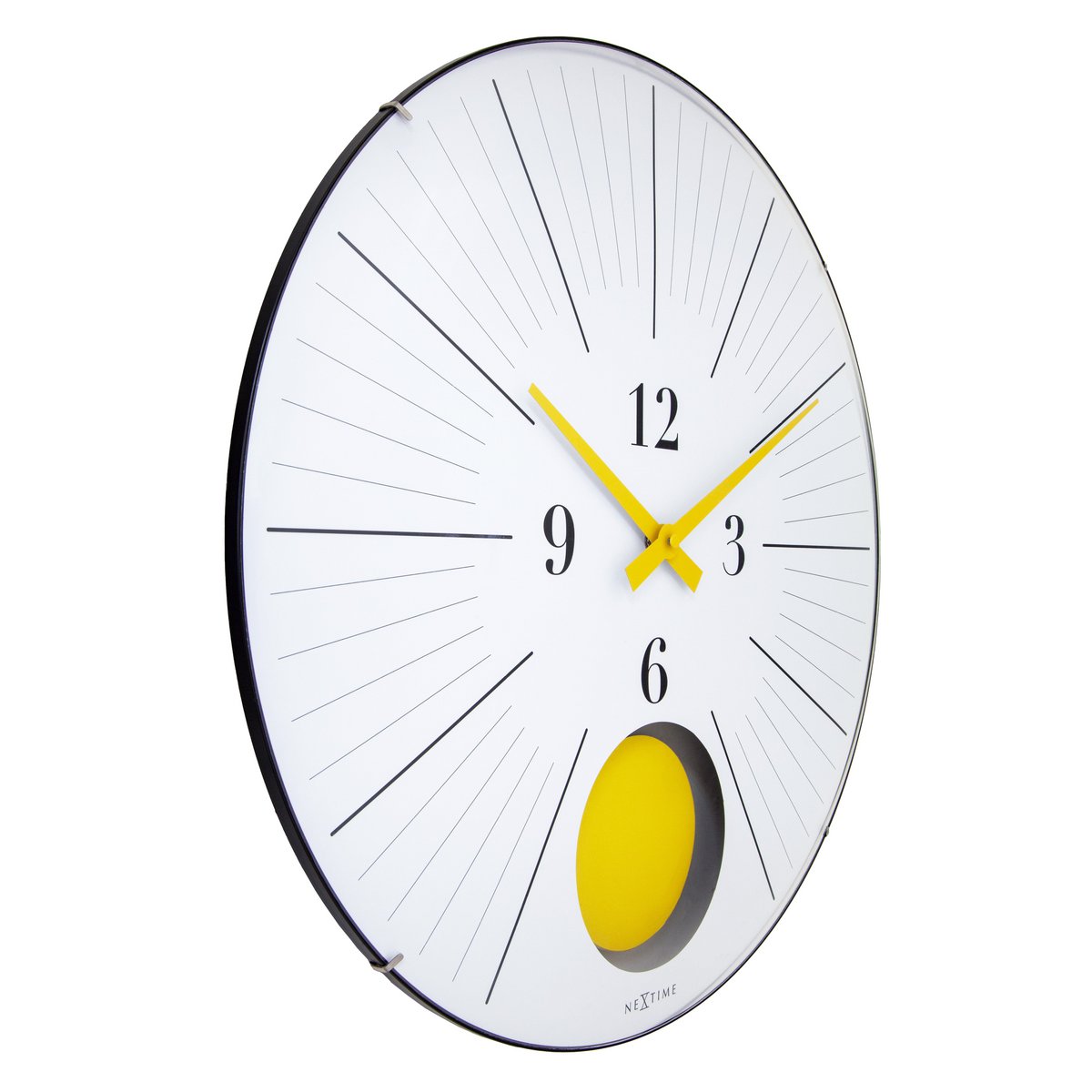 Large Wall Clock 50cm Domed Glass Lens-Silent-Pendulum-NeXtime 'Duomo 50 Pendulum'