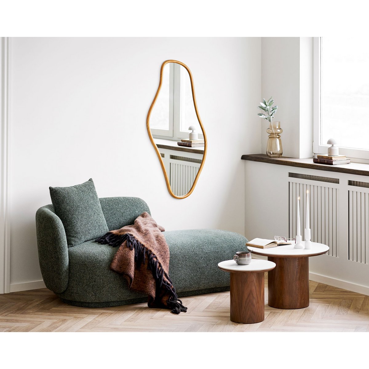 Brandsby spegel, furu, naturlig, 60x120 cm