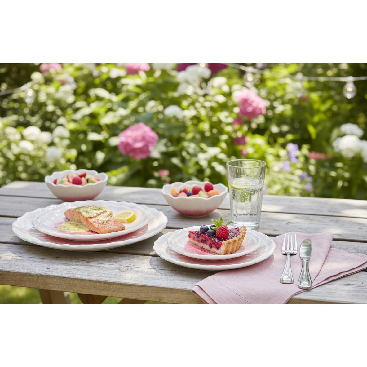 Capri pink dessert plate 20.5x20.5x2.5cm
