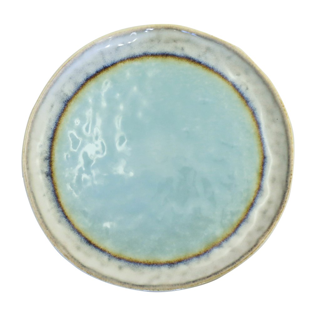Turkos desserttallrik i porslin 21,5x21,5x1,4 cm