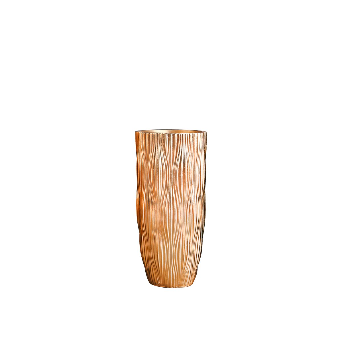 Gyllene vas randig i polyresin 36x36x90 cm