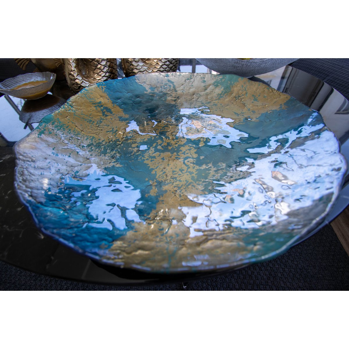 Turquoise and golden cut 50cm