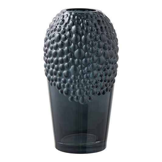Vase, glass, dark grey, ø14x25 cm