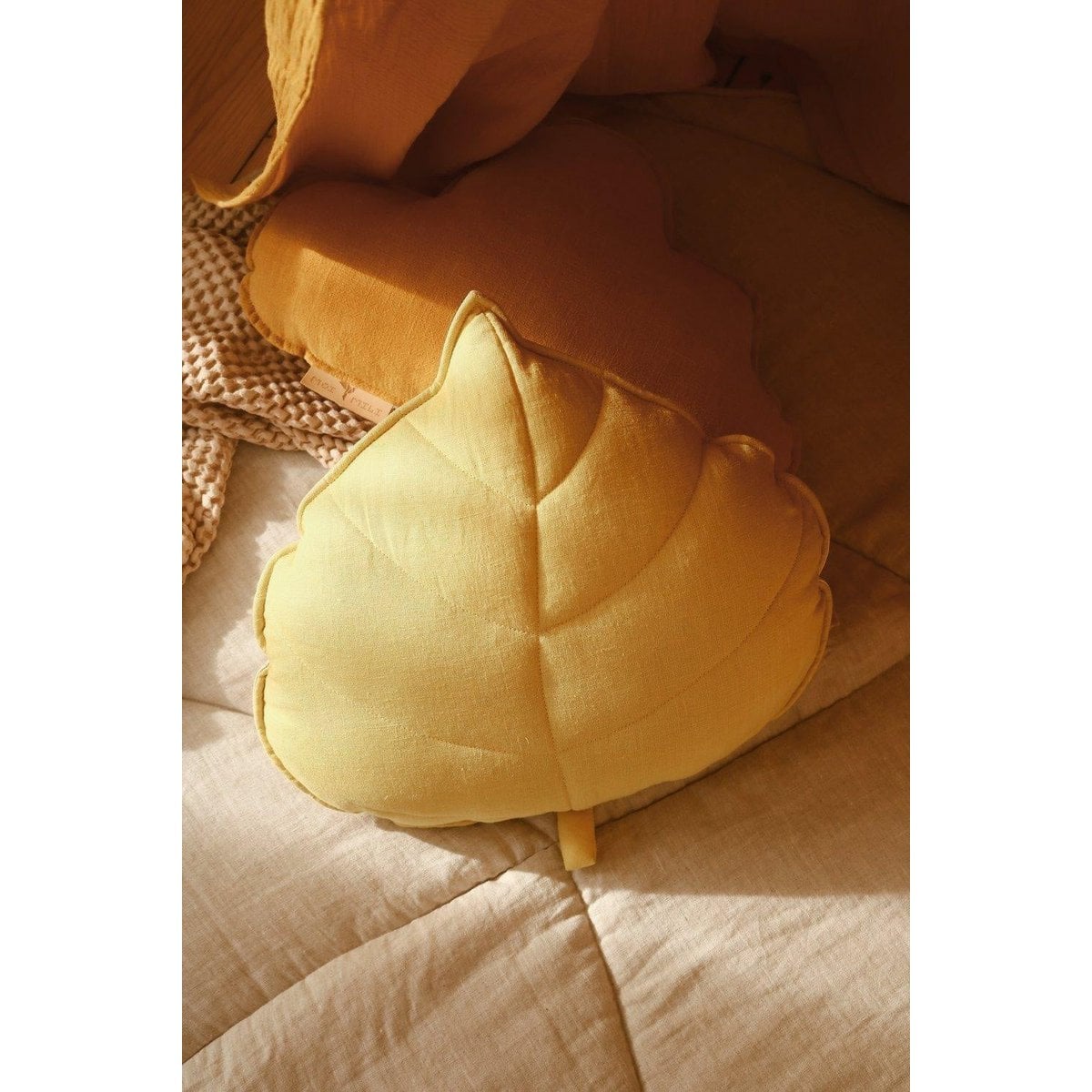 “Honey” Linen Leaf Pillow