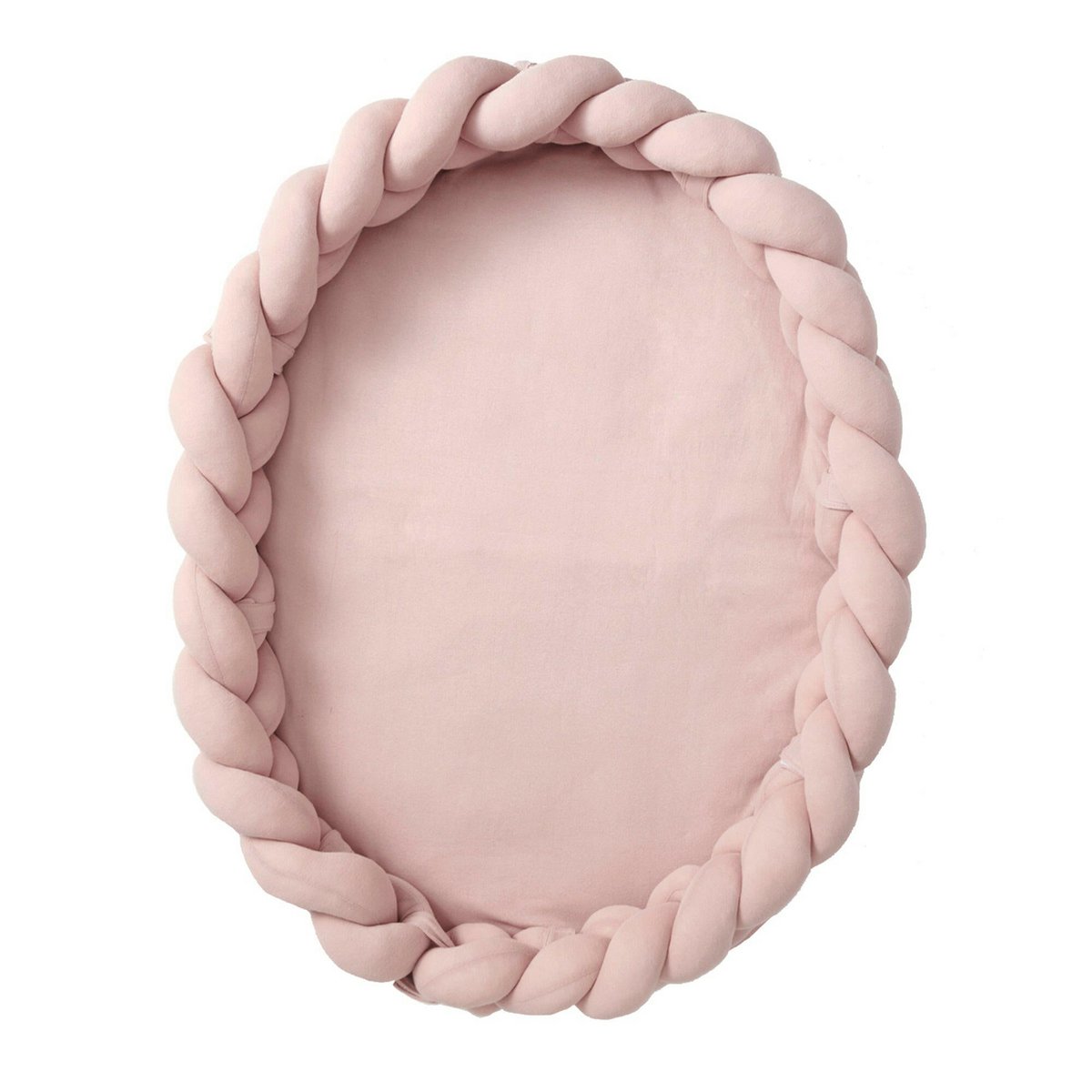 Pink braided cot bumper