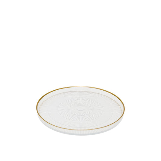 Goldline 16x16x2 cm randig desserttallrik