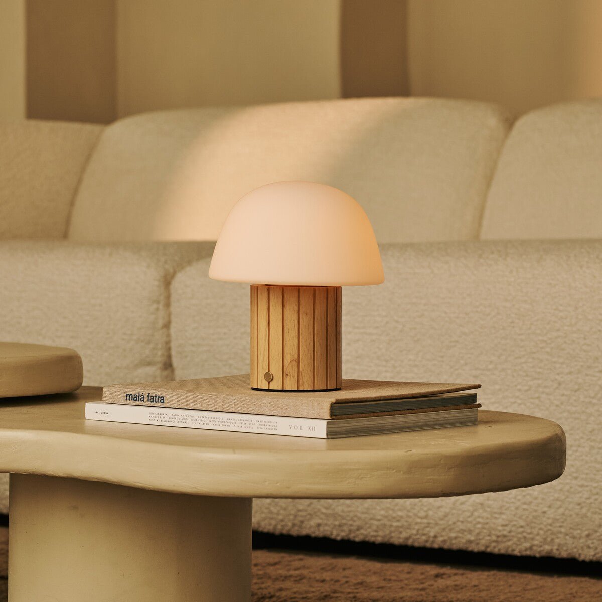 Etienne Light Brown Rechargeable Table Lamp