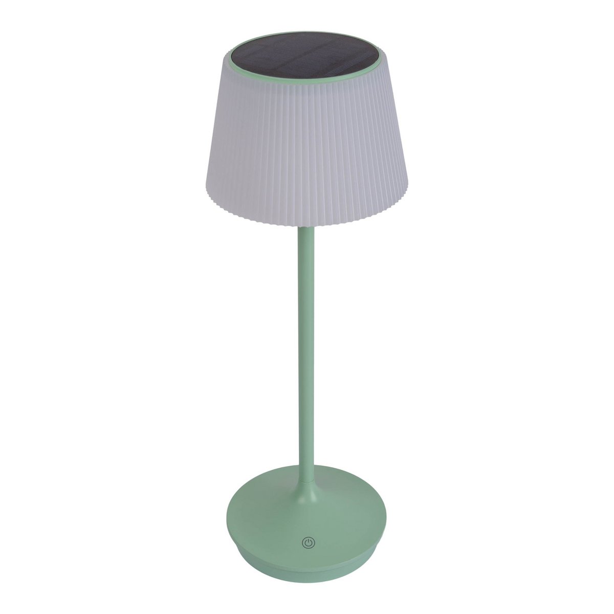 Solar battery lamp "Emmi" 38 cm high, umbrella Ø 13 cm, metal in MINT and white plastic, for the outdoor area, dimmable CCT.