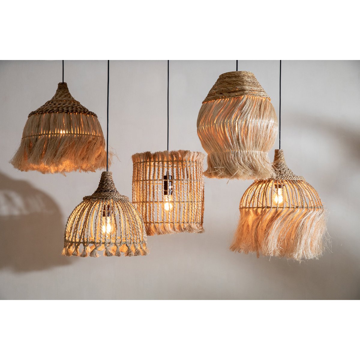 The Abaca Tassel Pendant - Natural - S