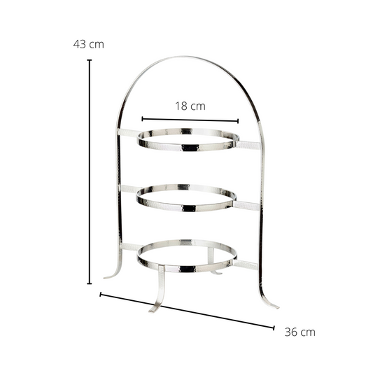 Sina plate rack (height 42 cm), hammered, heavy silver-plated, for 3 plates Ø 20 to 28 cm
