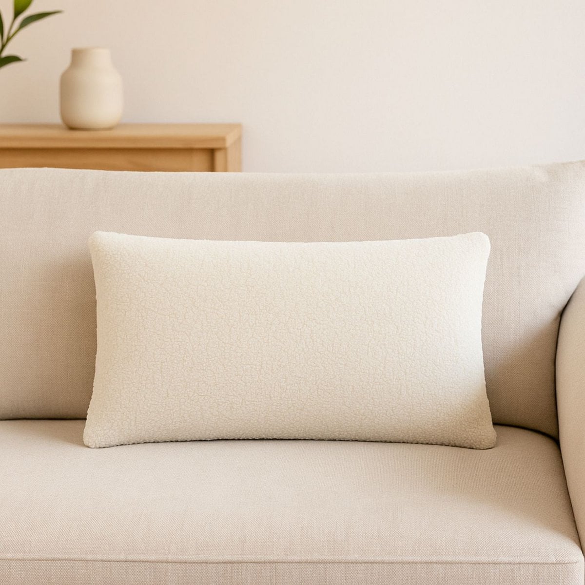 Decorative Cushion Teddy Ivory 30x50 cm