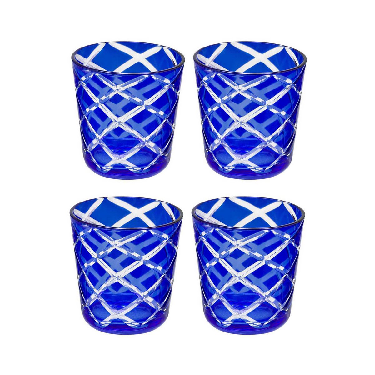 Mug Dio blue ruby red set of 4 H 8 cm
