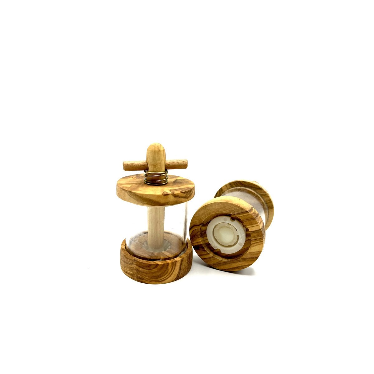 Olive wood herb grinder