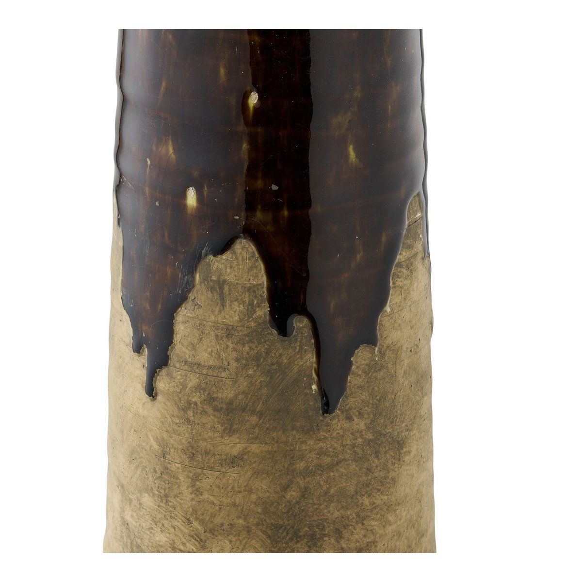 Vase, ceramic, brown, ø12,5x48 cm