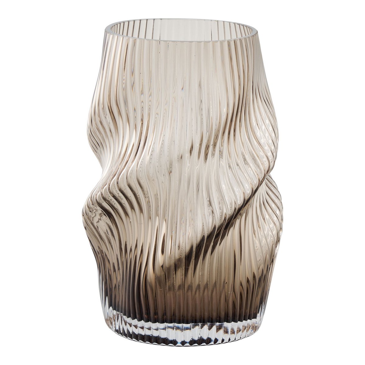 Vase, mouth blown glass, brown, ø17x25 cm