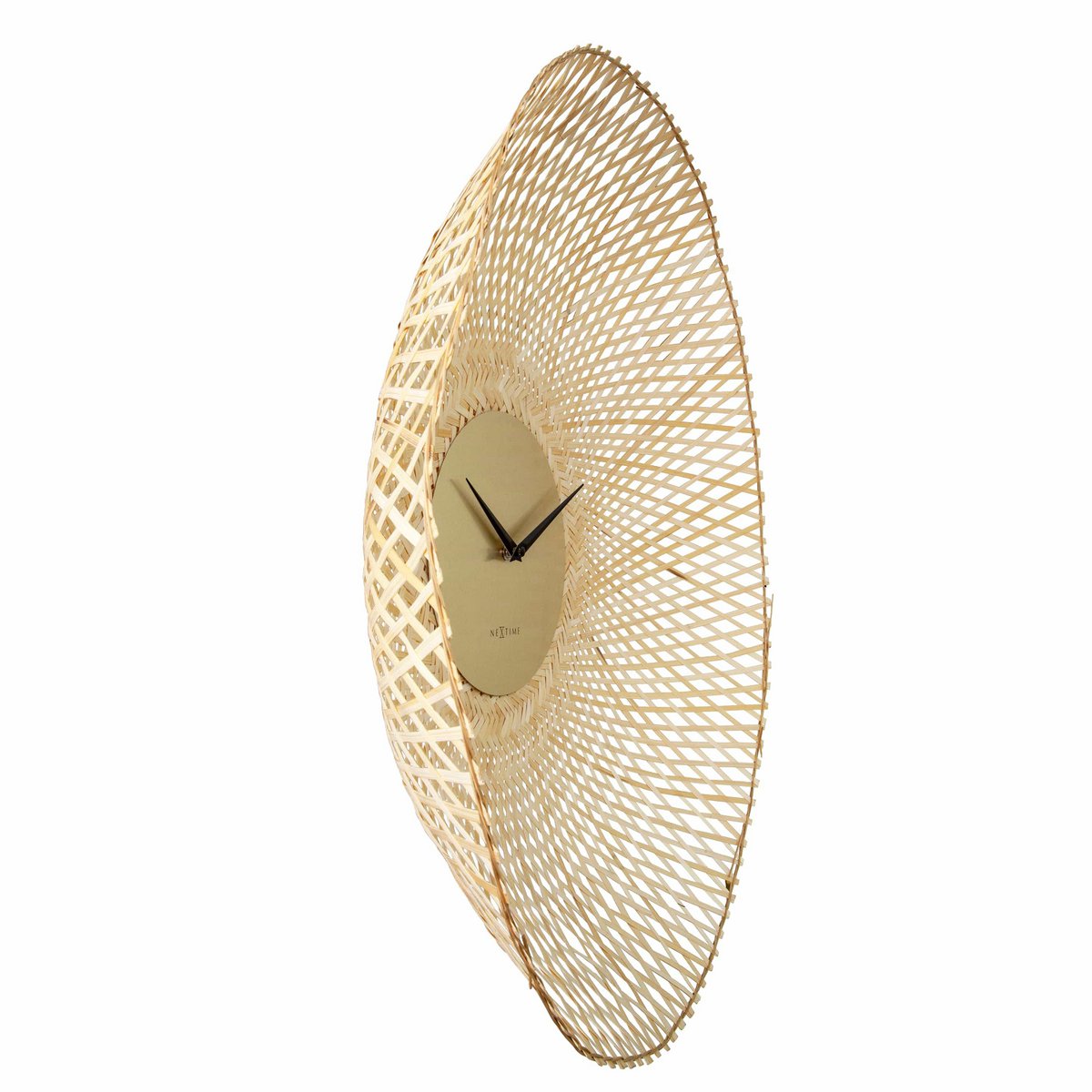 Väggklocka 60cm-Tyst-Brun/Svart-Bambu-NeXtime 'Vortex'