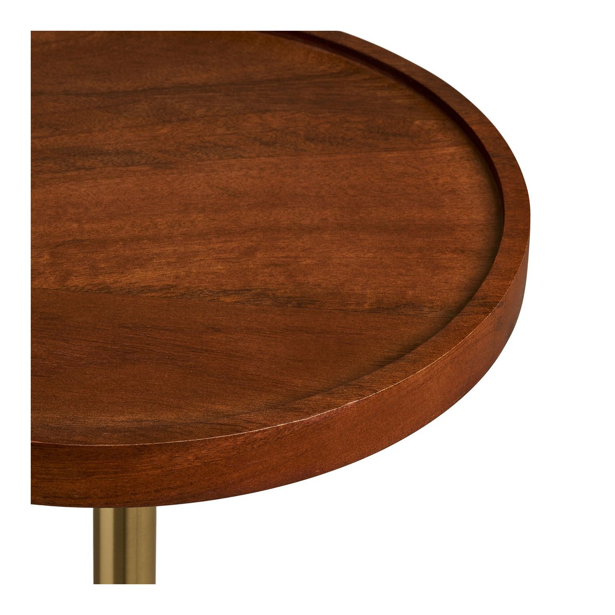 Sirone Side table, mango wood/steel, black/brass look/dark brown, Ø30x56 cm