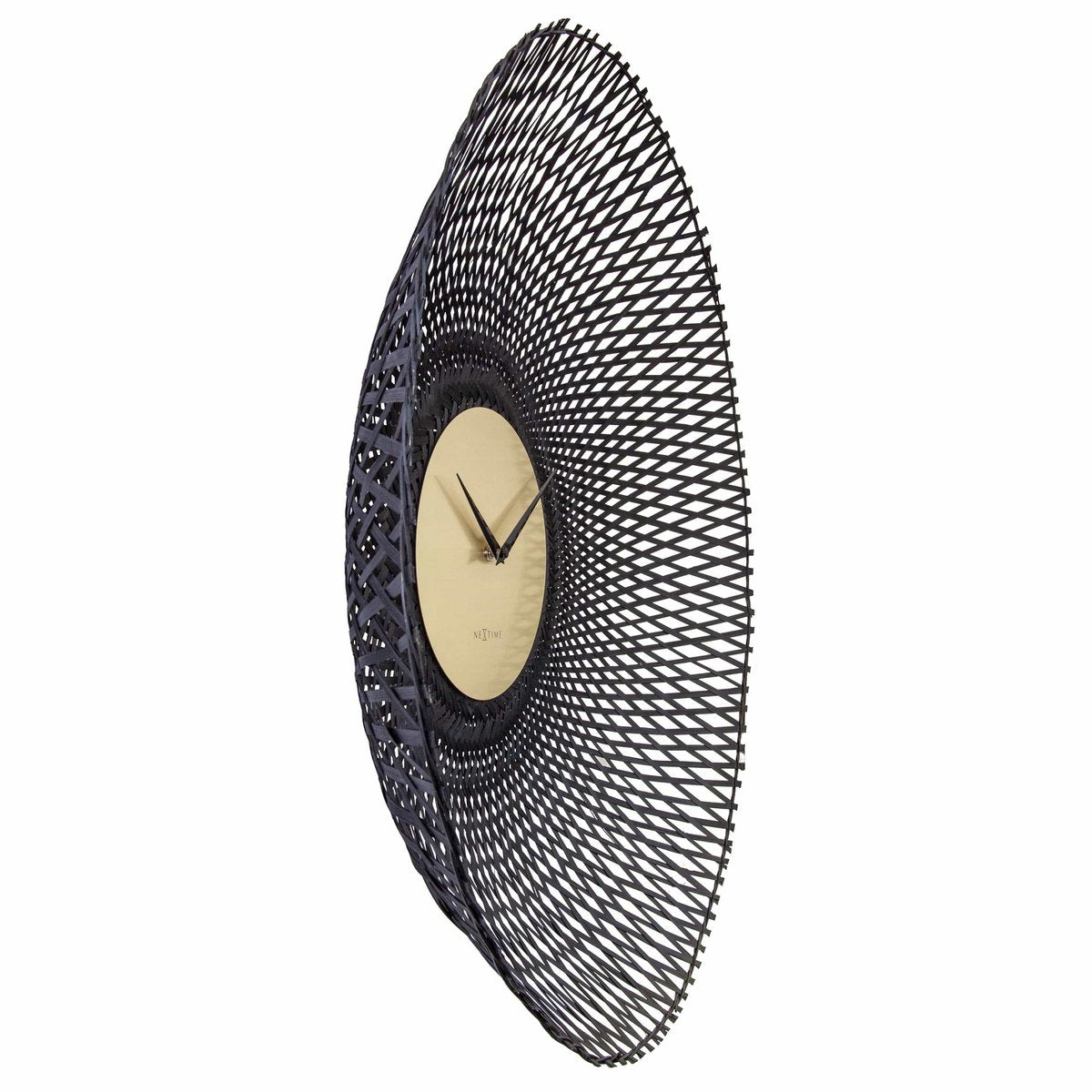 Väggklocka 60cm-Tyst-Brun/Svart-Bambu-NeXtime 'Vortex'