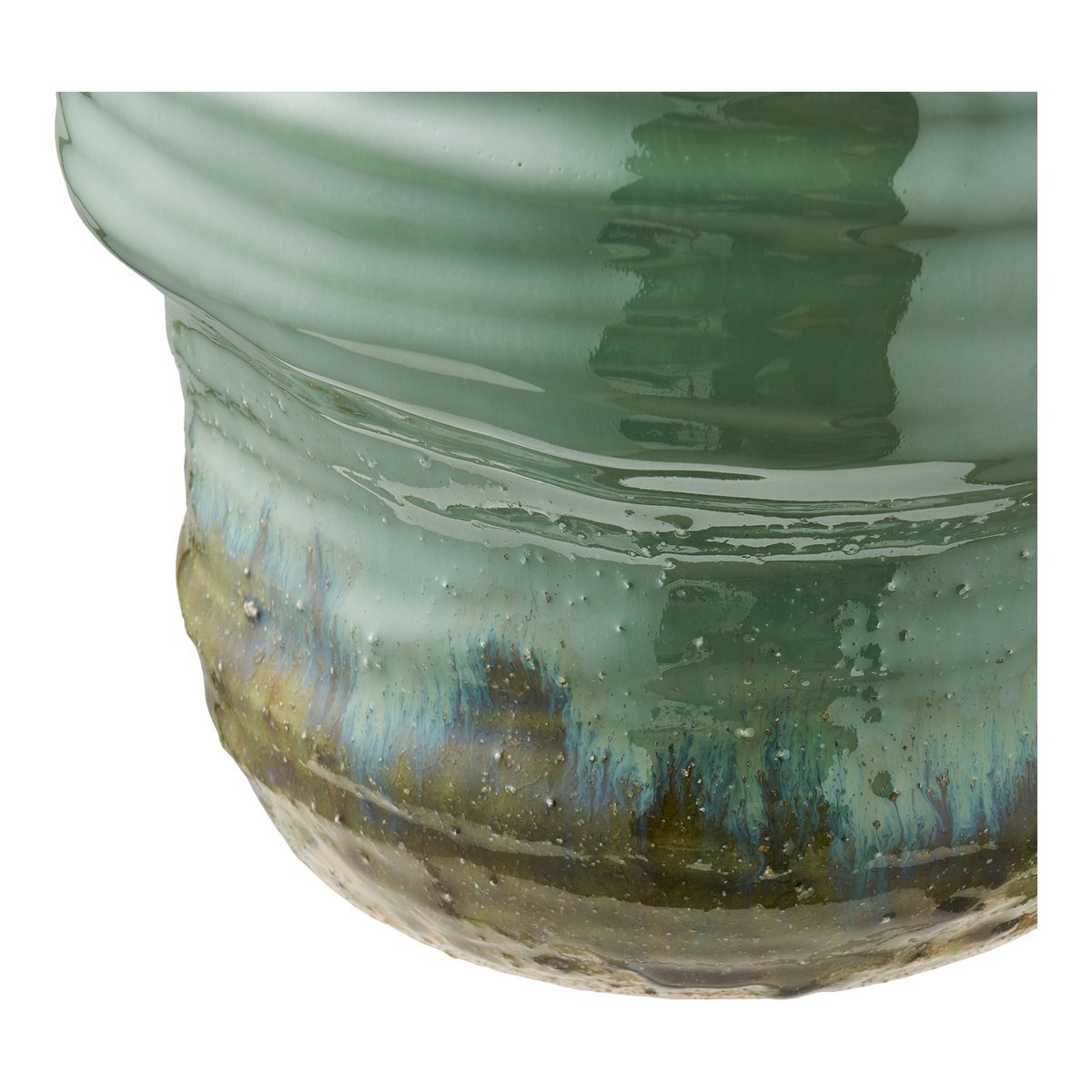 Vase, ceramic, green, ø22x34,5 cm