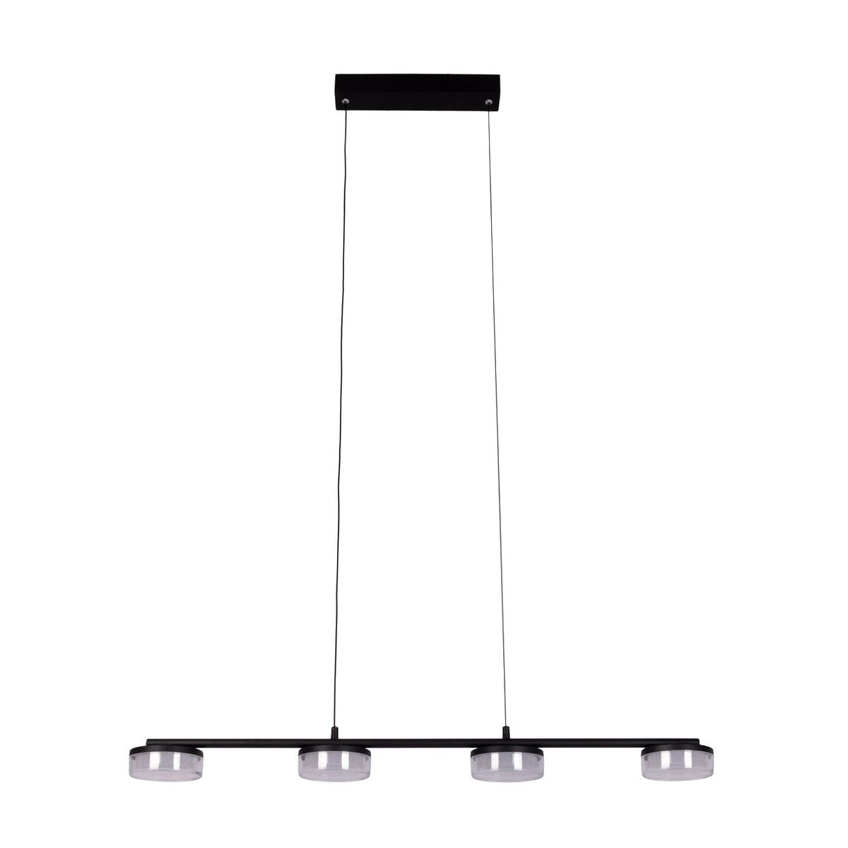 LED pendant lamp "Cimo" made of metal and plastic in black, with integrated LED, length 96 cm