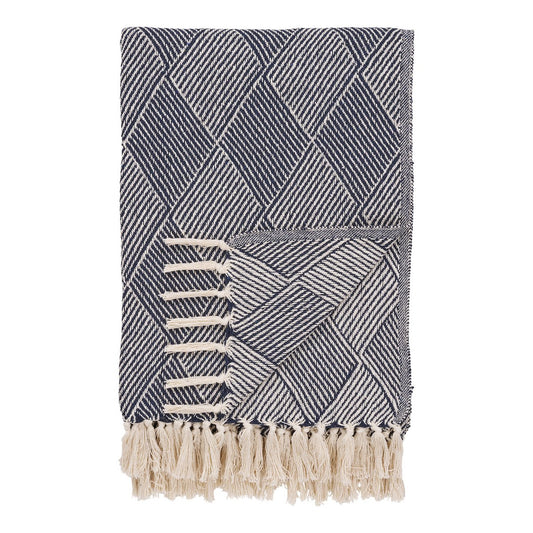 Izmir Plaid - Blue, Cotton, Polyester, 130x180 cm