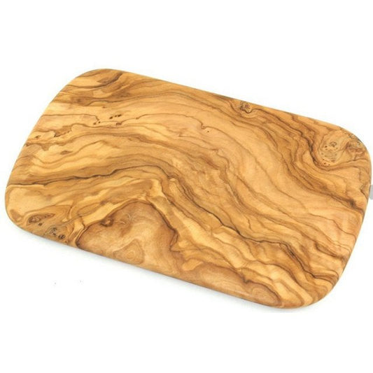 Uppsättning med 6 frukostbrädor ca 22 x 14 cm i olivträ