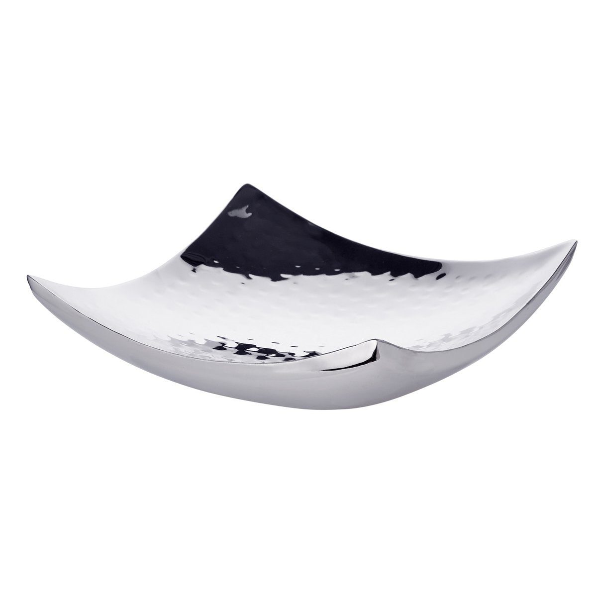 EDZARD bowl decorative bowl Dallas, stainless steel hammered high gloss polished, 19 x 19 cm