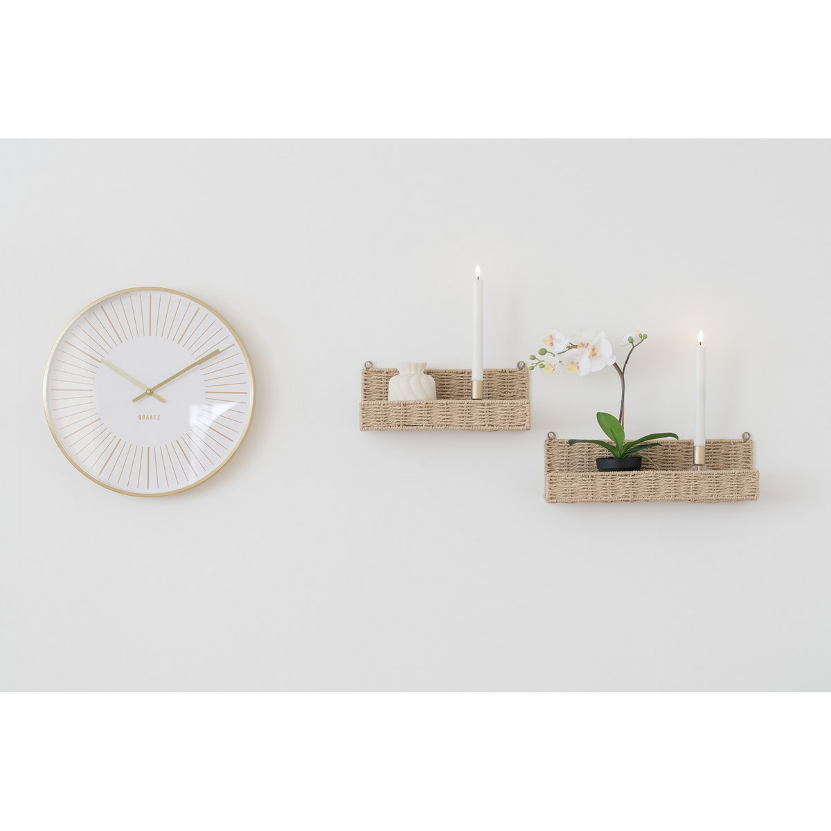 Takamaka Wall Clock - Gold, Aluminum/Glass, Ø40 cm