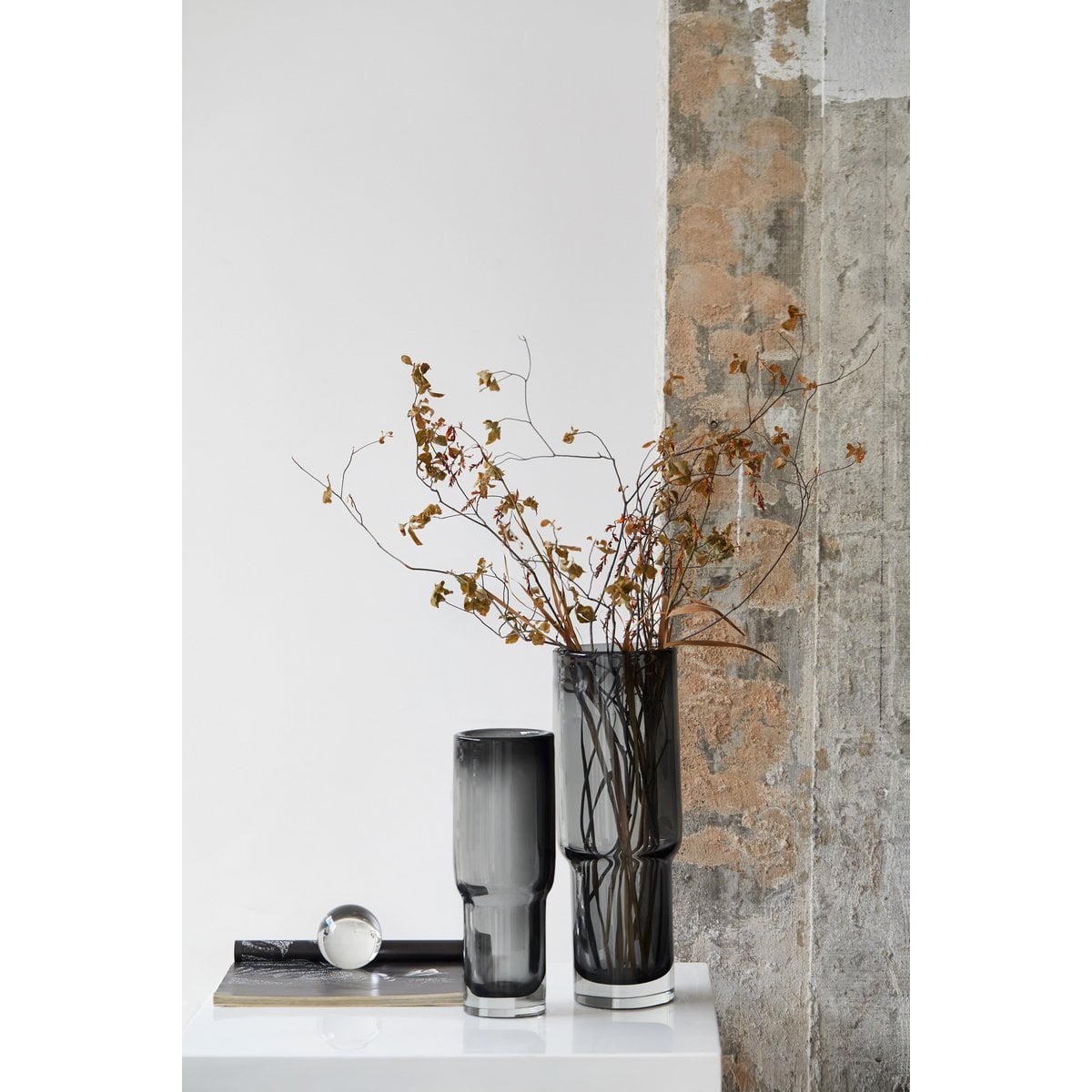 slim long vase, modern classic style, UDINE 32GR luxury glass 9mm