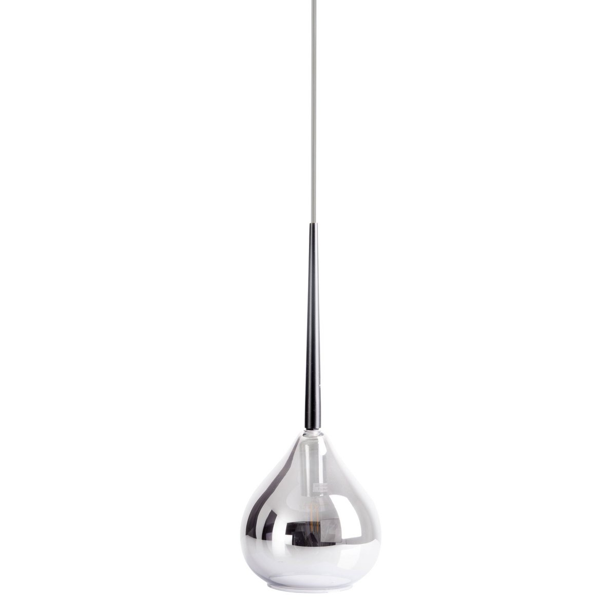 Pendant lamp "Vaso", hanging lamp made of metal and smoke glass in anthracite, with E14 version, for dining room, living room, hall or office, with an Øvon 16 cm