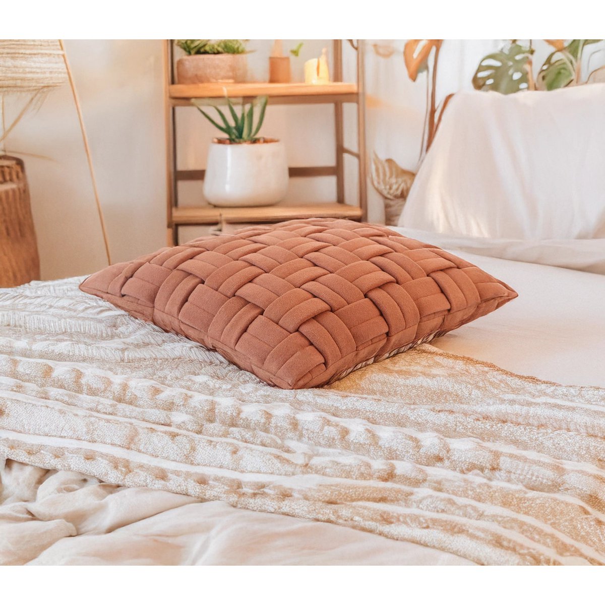 Orange – Cushion Cover / Kussenhoes – Braided Fabric – 45×45 cm – Urbane Hide