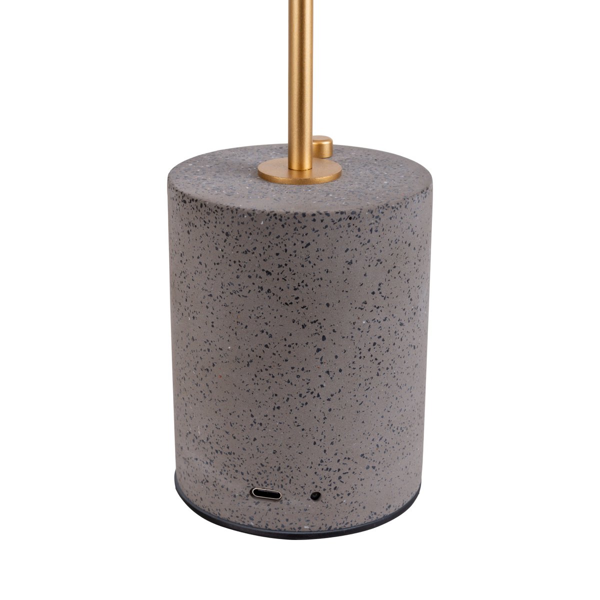 Akku Tischleuchte "SETA" schwarz 30 cm hoch aus Metall und Beton, mit fest verbauter LED