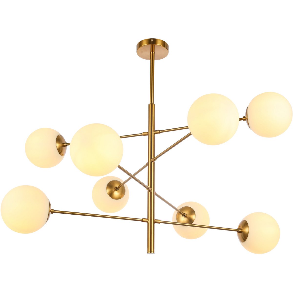 Hanging lamp Nepal White Gold 8-Light
