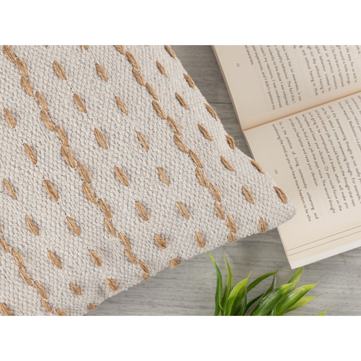 Sofak beads 40x40cm set 2 decorative pillows decorative pillows cotton and jute nature