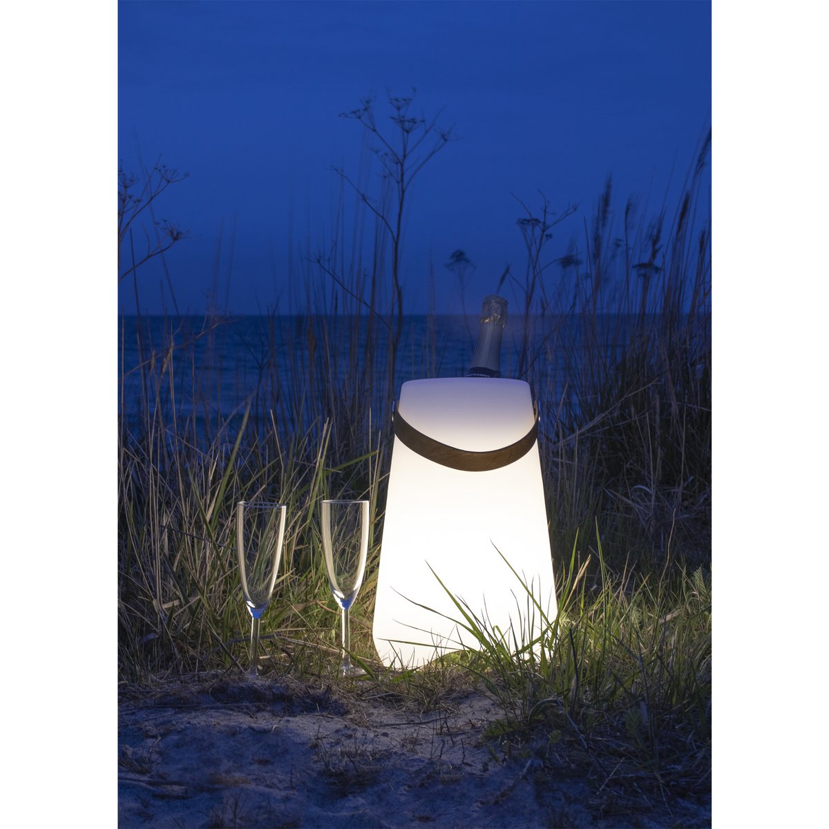 Bristol LED vinkylare - Vit, PP, 25x25x37,5 cm, Uppladdningsbar