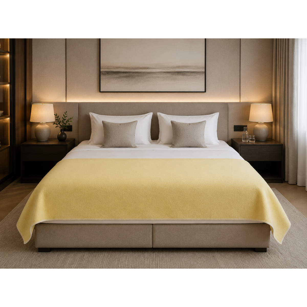 Wool bed runner LEMON - 130 x 250 cm