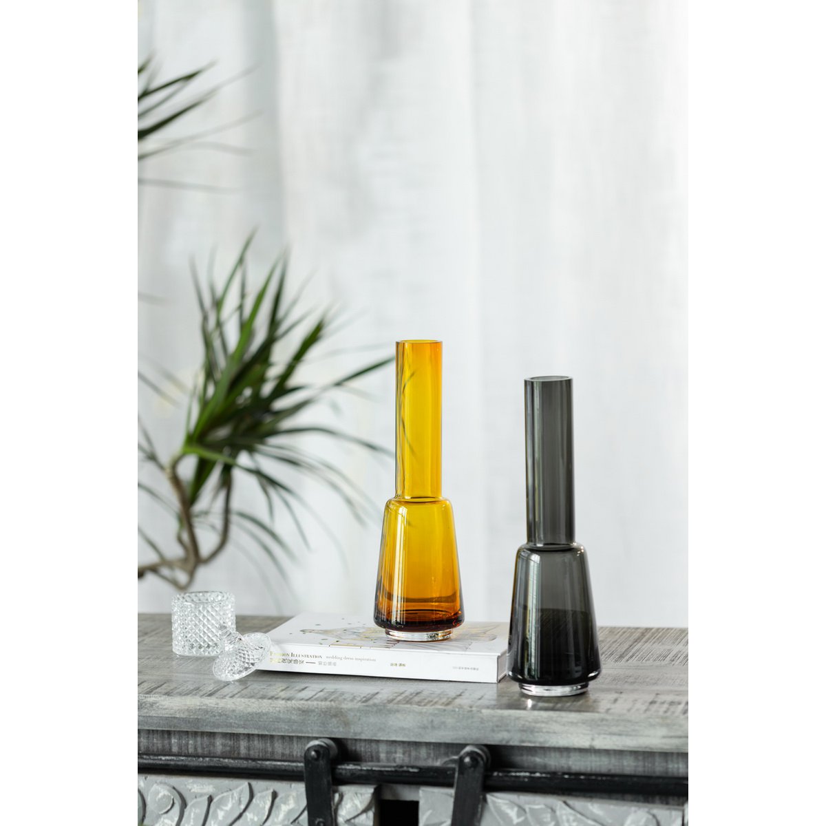 Modern retro design large vase, deep gray color, TYLER14 GRey
