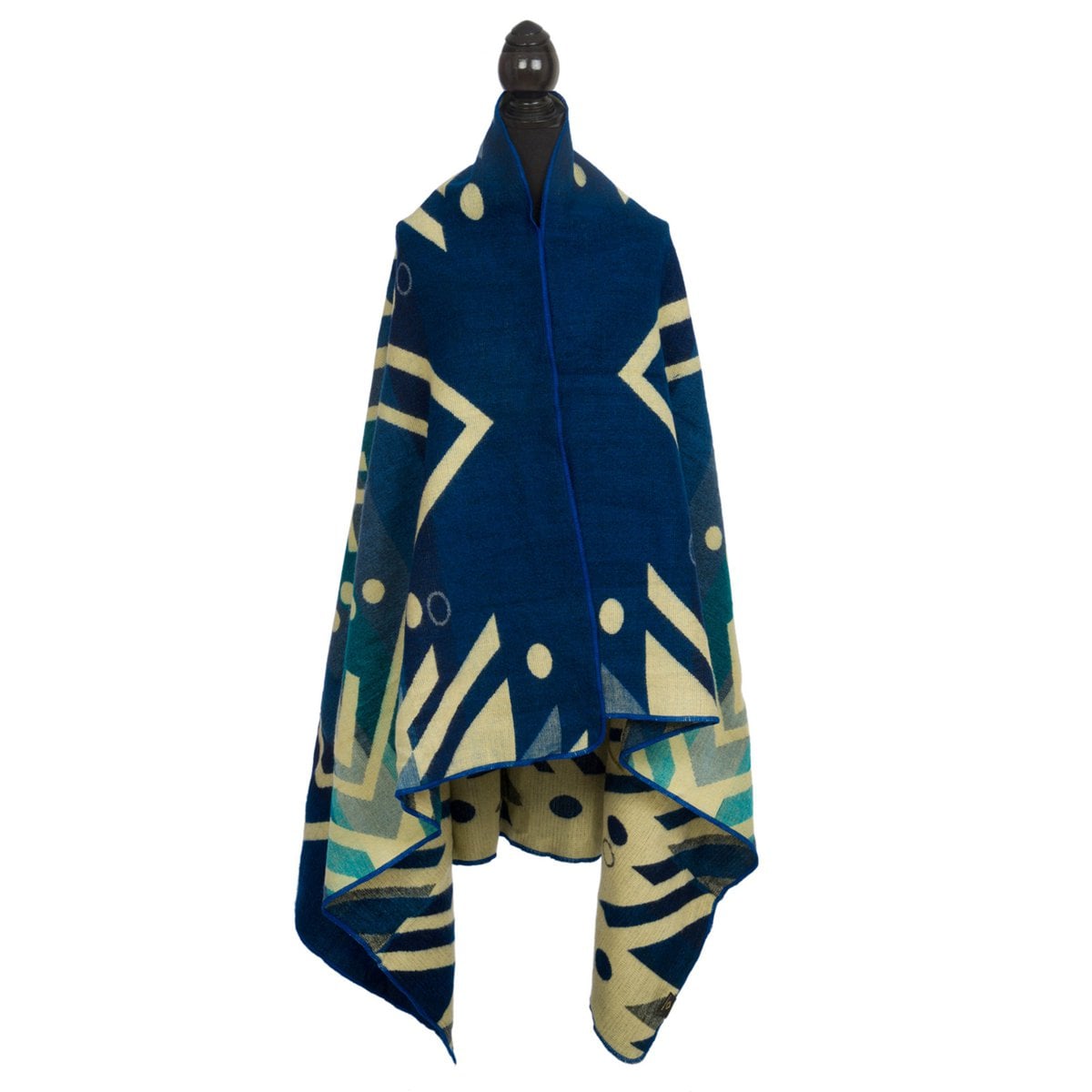Ecuadorian alpaca mini blanket | native blanket | Mini Imbabura Blue