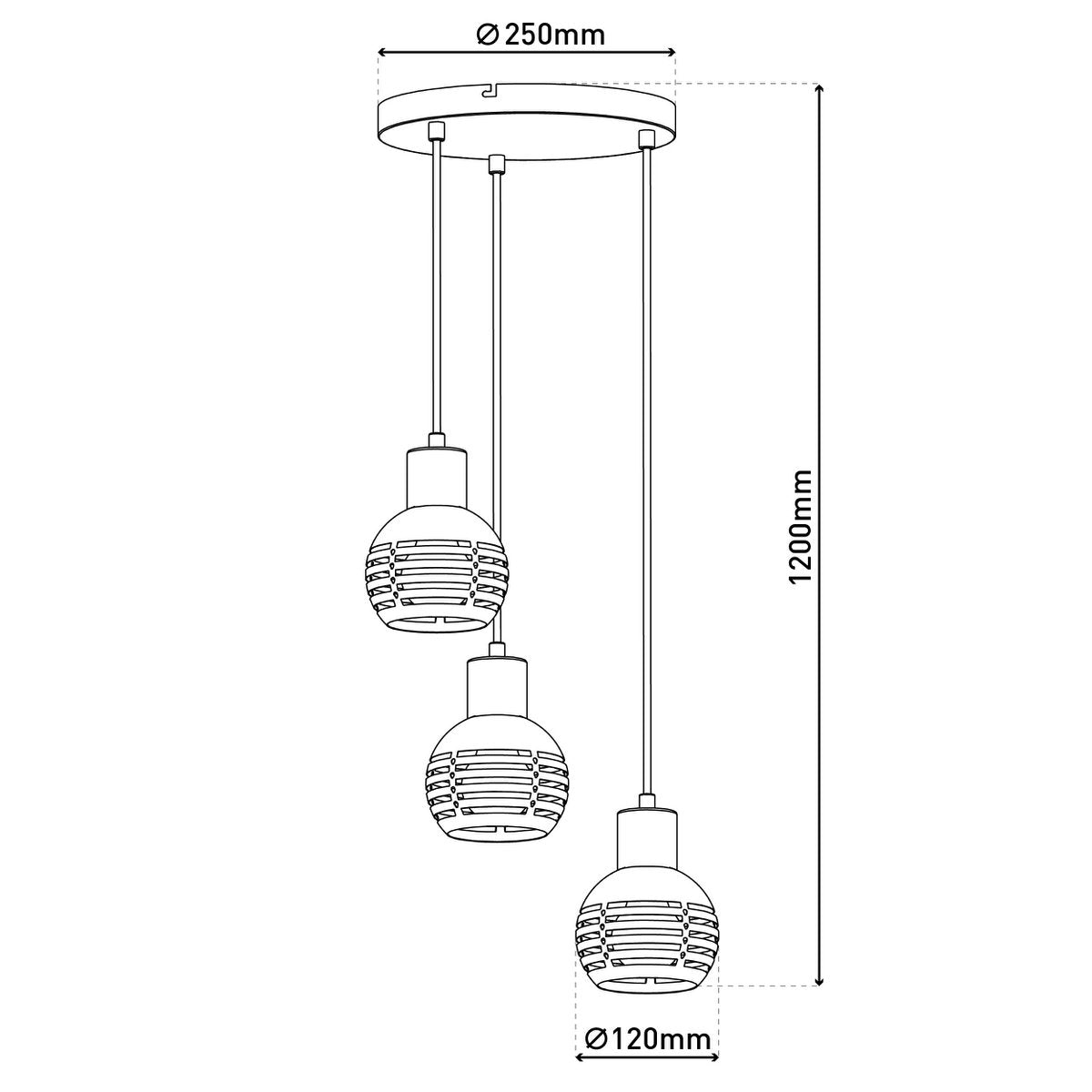 3-sits pendelarmatur "Casco" taklampa i metall i svart och guld, med E27-socklar. Stilren belysning för vardagsrum, matsal eller kök.