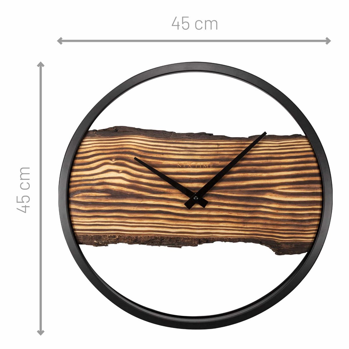 Väggklocka i trä – Tyst – 30 cm – Trä/metall – Forest