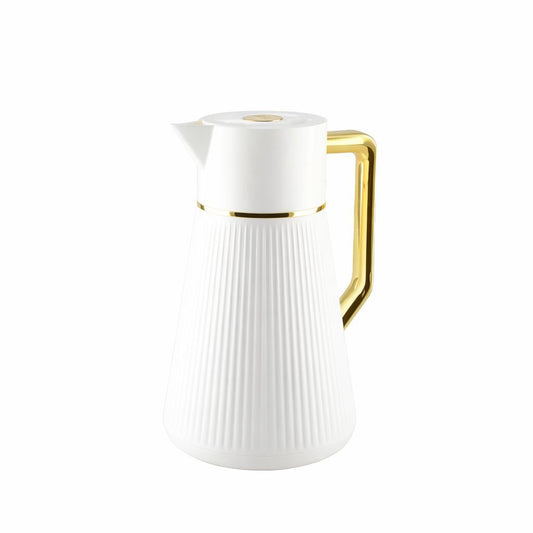 White coffee maker with golden handle 1L