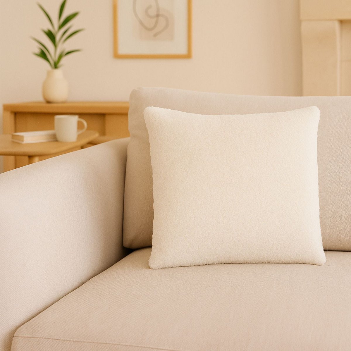 Decorative Cushion Teddy Ivory 50x50 cm
