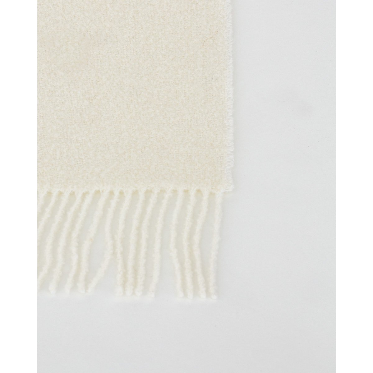 Wool bouclé throw blanket PARIS white