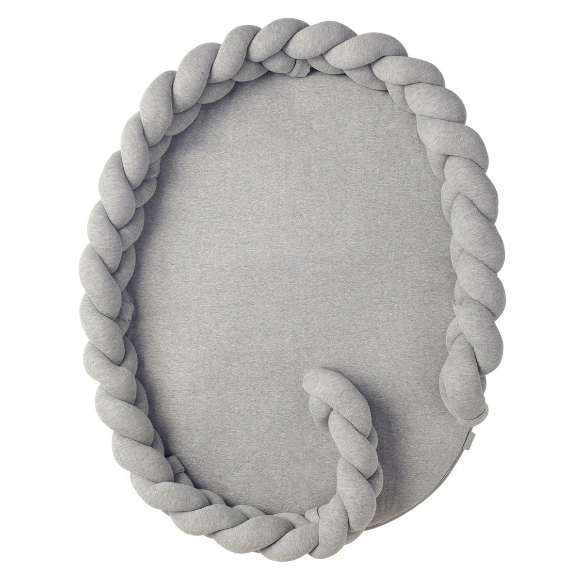 Grey braided cot bumper