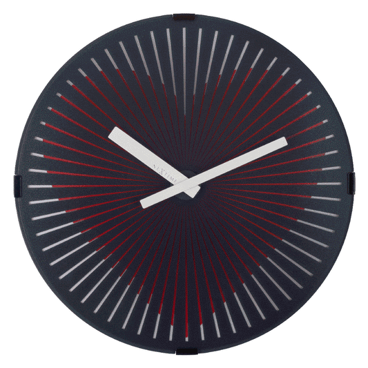 Wall clock- 30 cm - Plastic - Motion clock- 'Motion Heart - Red'
