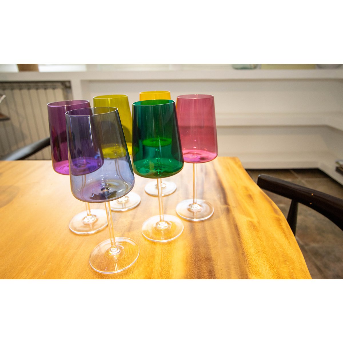 400ml vinglas i 6 färger - 6-pack