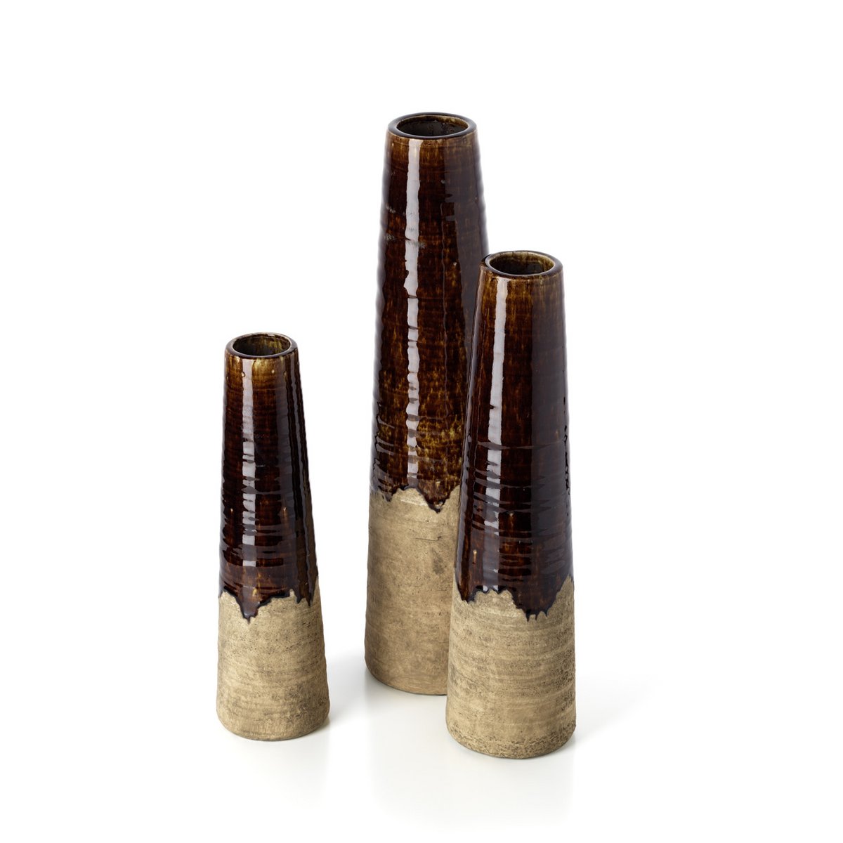 The Amber Cone Vase - Concrete Brown - L