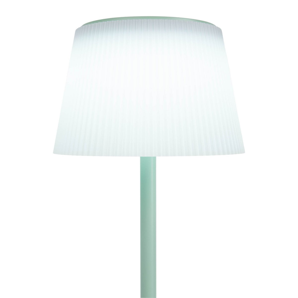 Solar battery lamp "Emmi" 38 cm high, umbrella Ø 13 cm, metal in MINT and white plastic, for the outdoor area, dimmable CCT.
